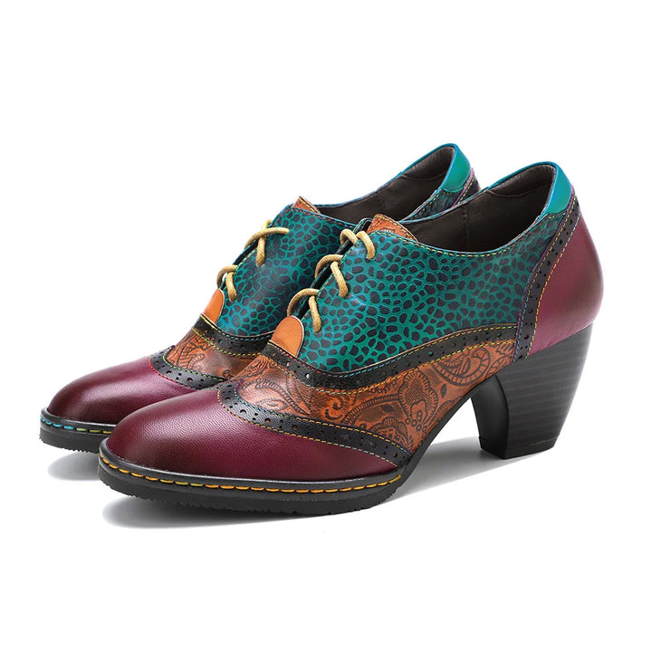 Paisley Patchwork Brogue Pumps