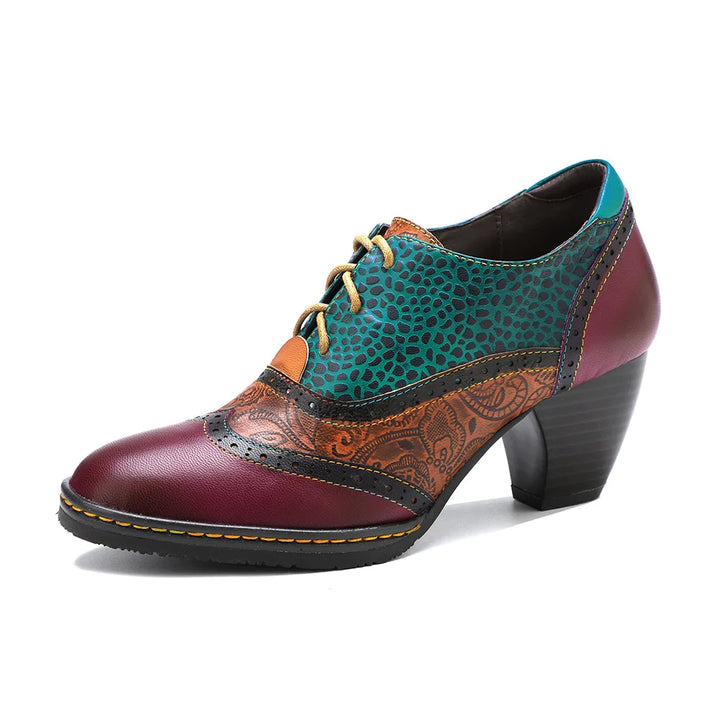 Paisley Patchwork Brogue Pumps