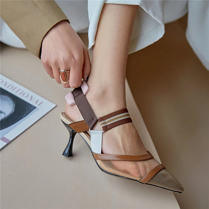 Retina Mesh Slingback Heels