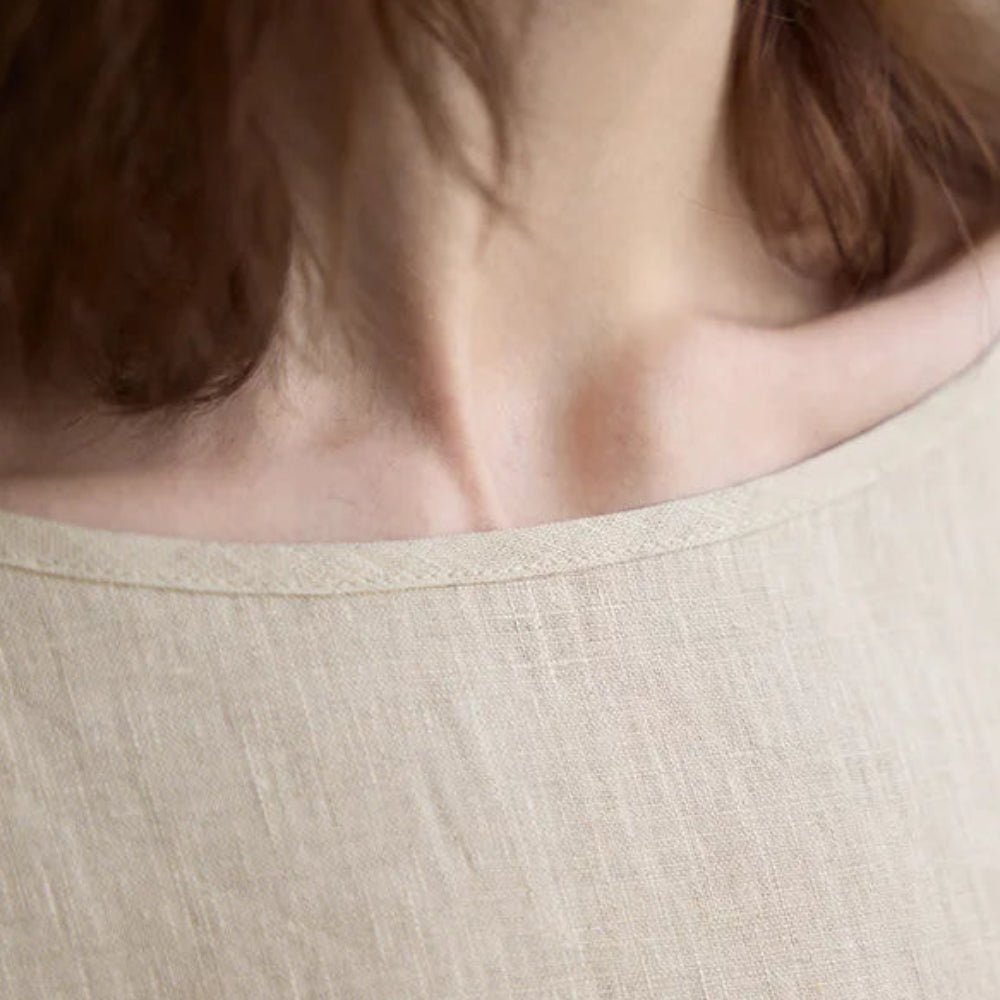 Claudette Cap Sleeve Linen Top
