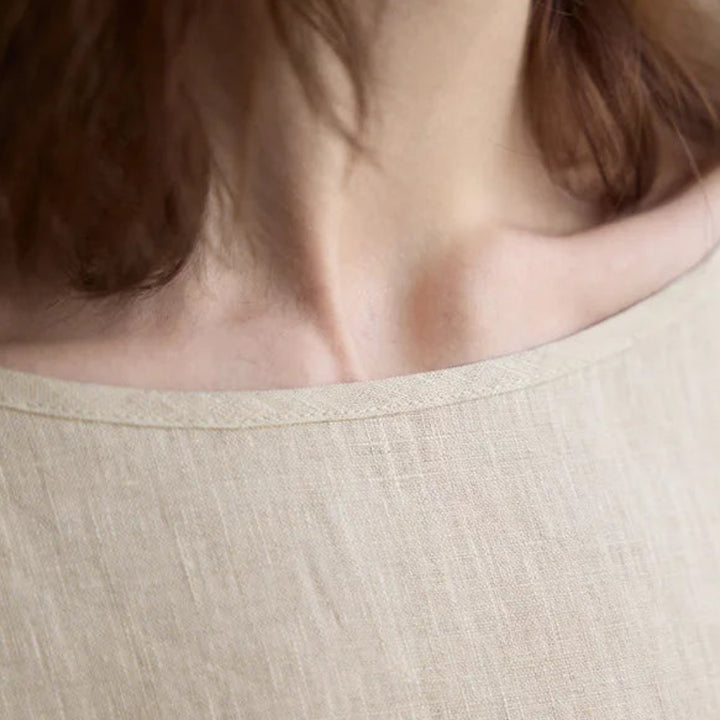 Claudette Cap Sleeve Linen Top