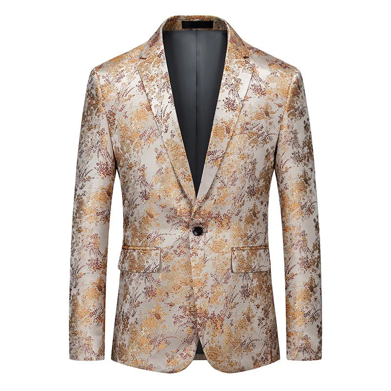 Broccato Jacquard Floral Blazer