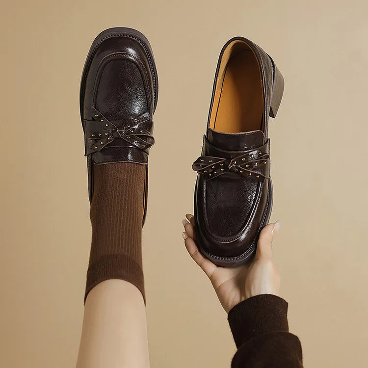 Elowen Rivet Bow Loafers