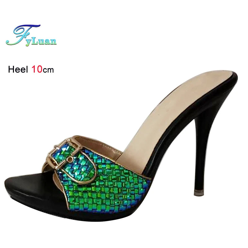 Scintilla Buckle Stiletto Mules