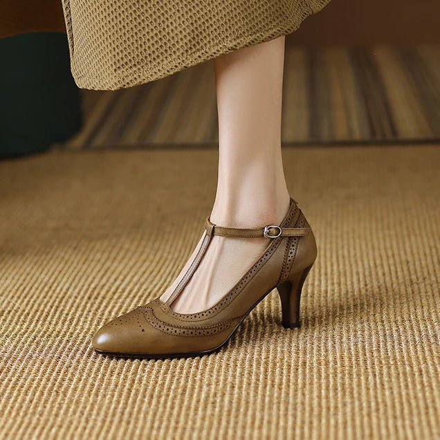 Mirella Vintage Leather Pumps