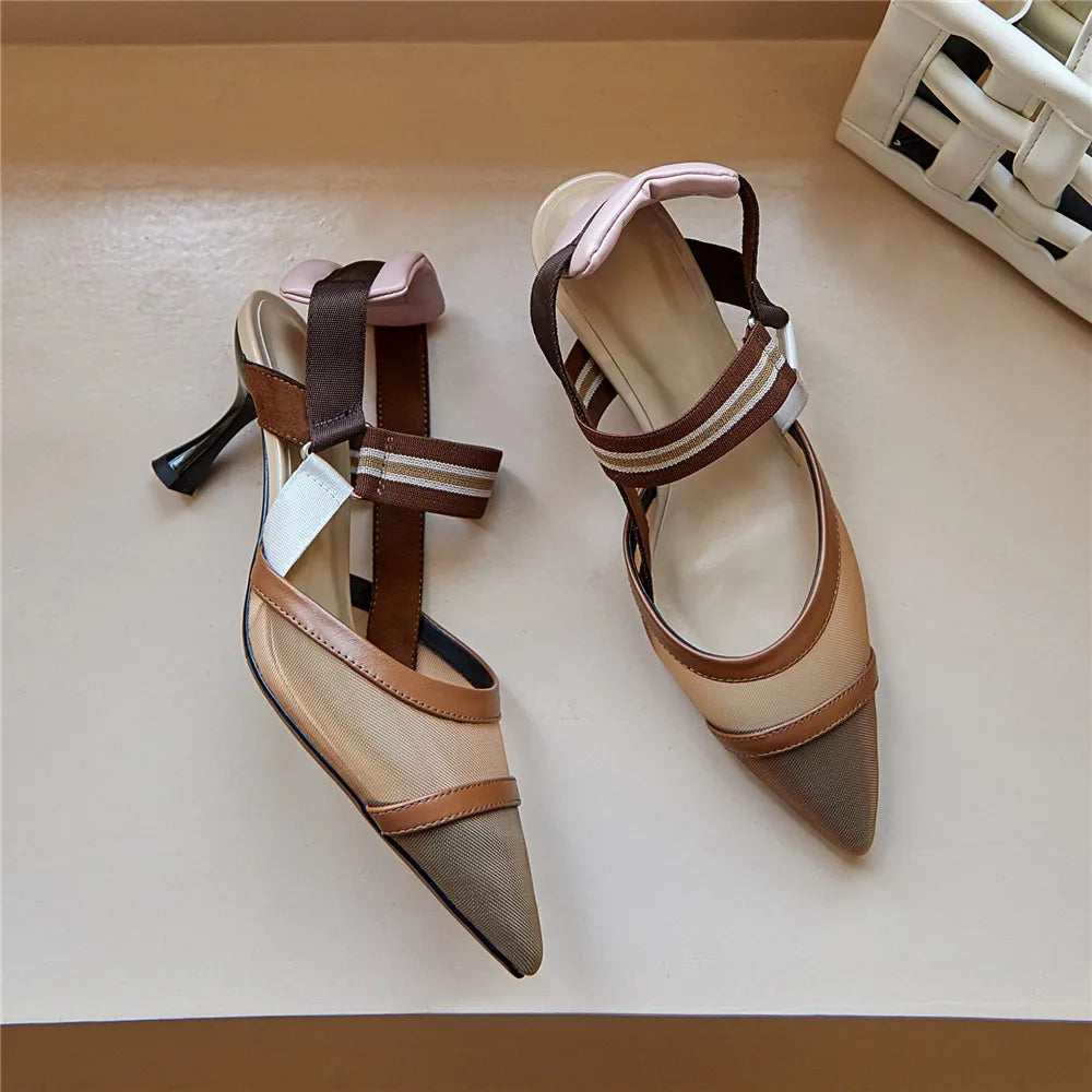 Retina Mesh Slingback Heels