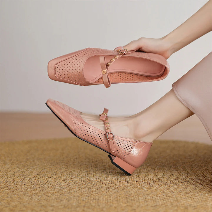 Contessa Aircut Leather Flats
