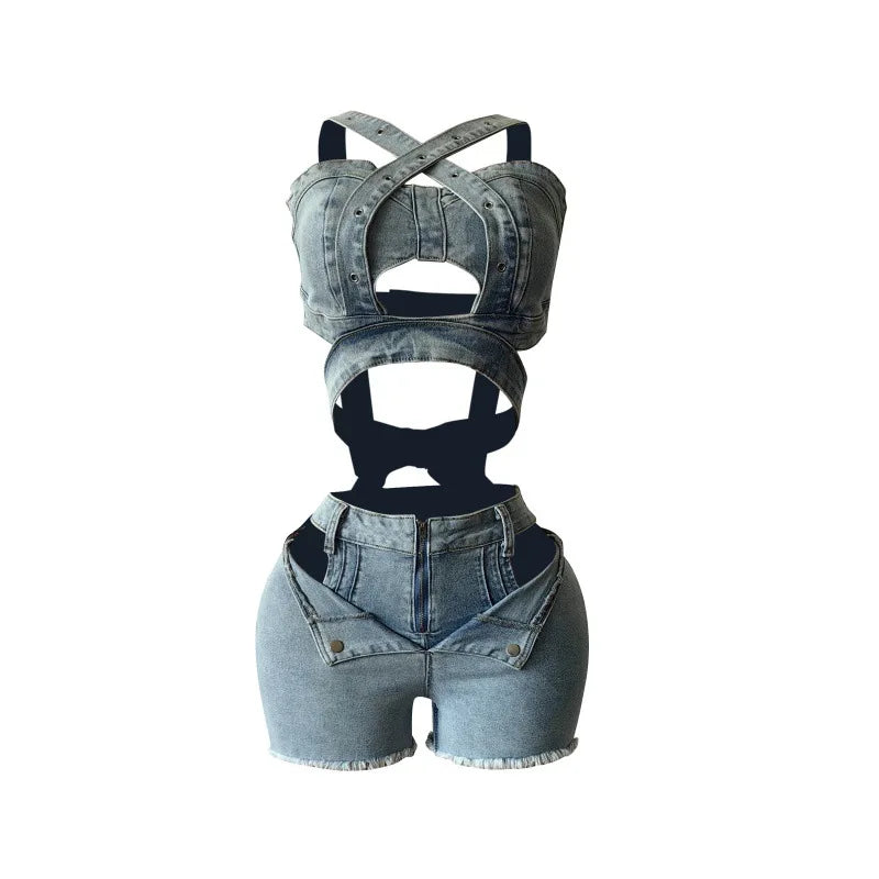 Voltage Crosscut Denim Set
