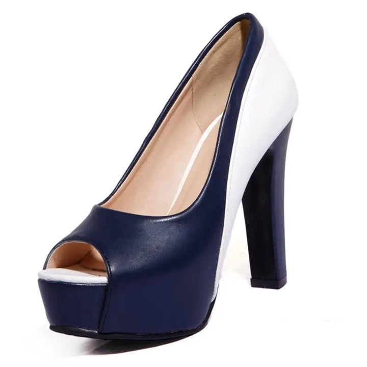 Bicromia Two-Tone Peep-Toe Platform Heels