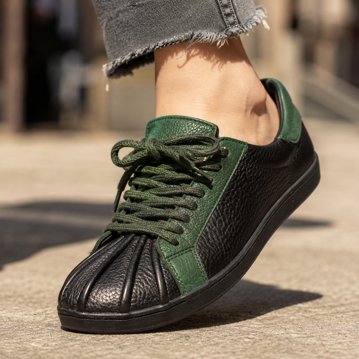 Sartina Pleated-Toe Lace-Up Sneakers