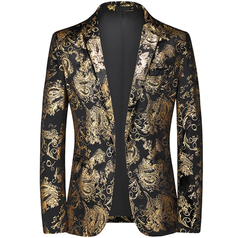 Barocco Foil-Print Party Blazer