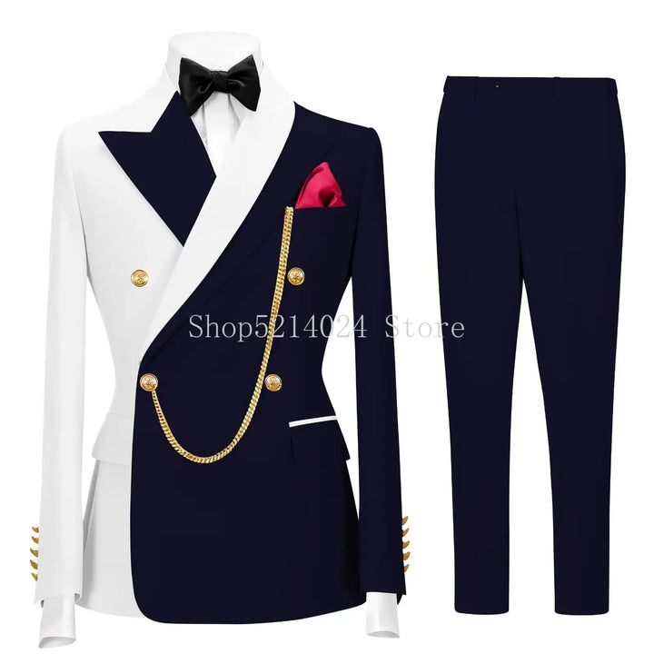 Cavaliere Chain Double-Breasted Tuxedo
