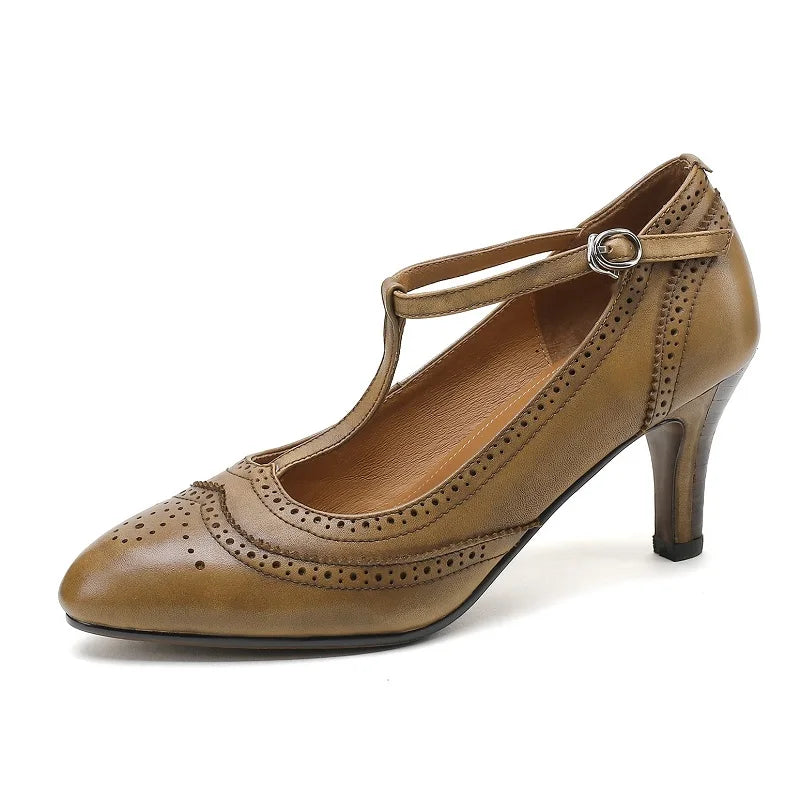 Mirella Vintage Leather Pumps