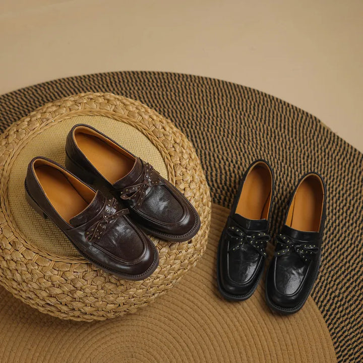 Elowen Rivet Bow Loafers