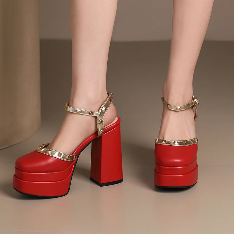 Lacera Stud Platform Heels