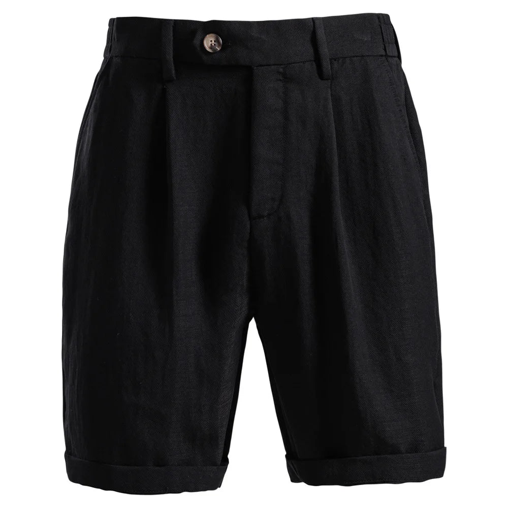 Coastline Pleated Linen Shorts