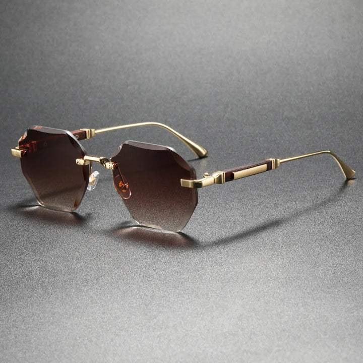 Sfaccettato Rimless Polygon Sunglasses