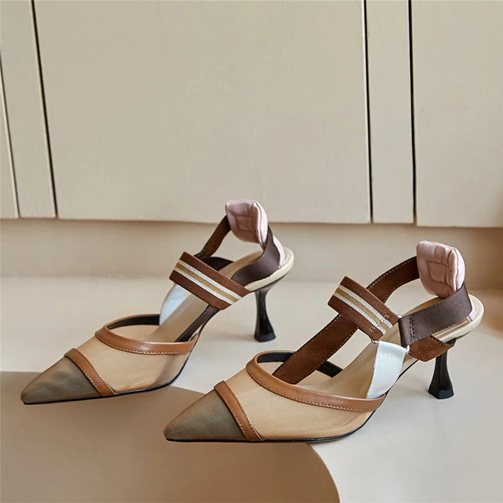 Retina Mesh Slingback Heels