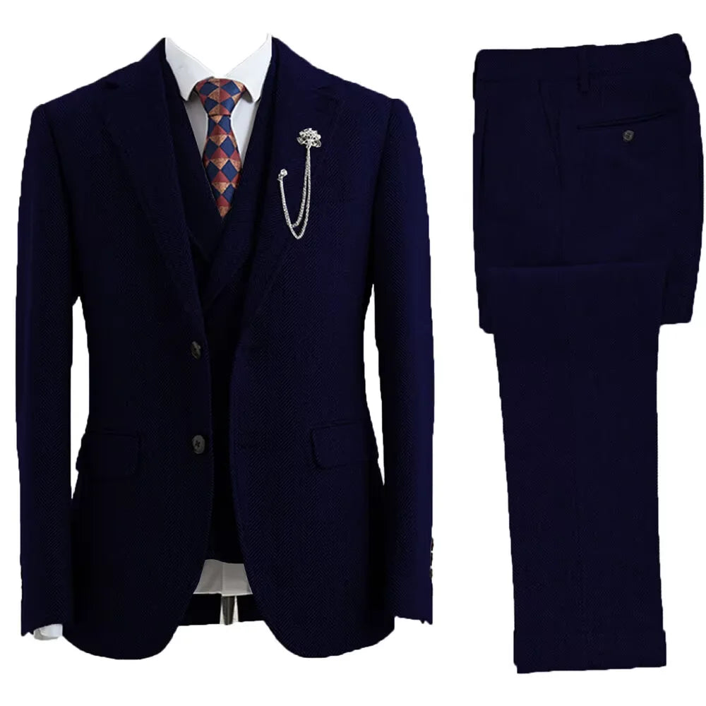 Lisca Herringbone Three-Piece Suit