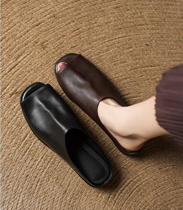 Vale Leather Slides