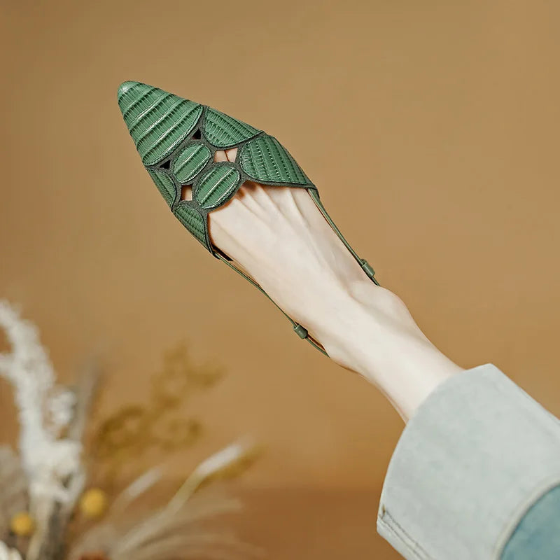 Petalo Leather Slingbacks