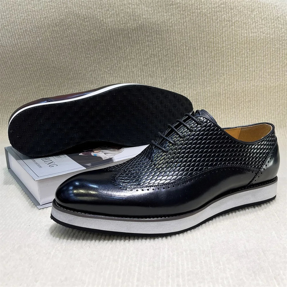 Vittorio Embossed Leather Oxfords
