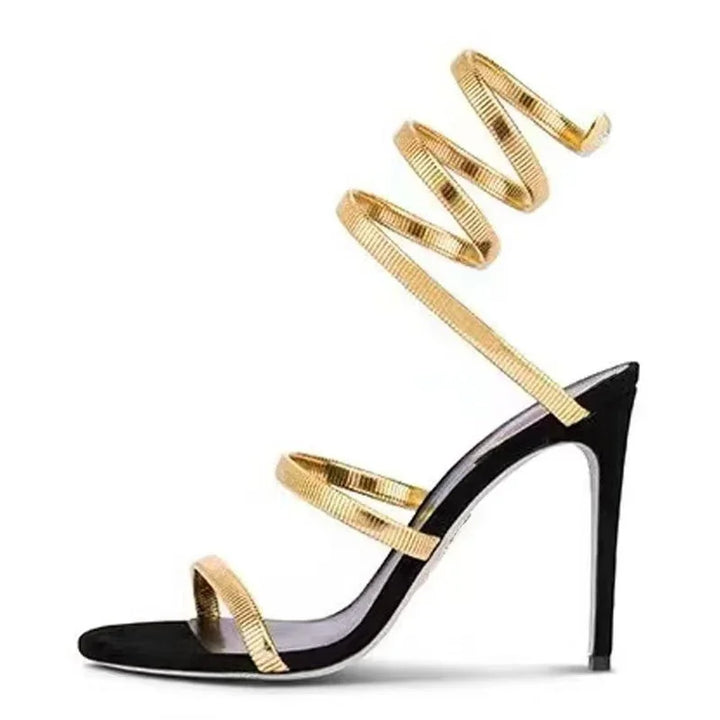 Spirale Coil Ankle-Wrap Sandals