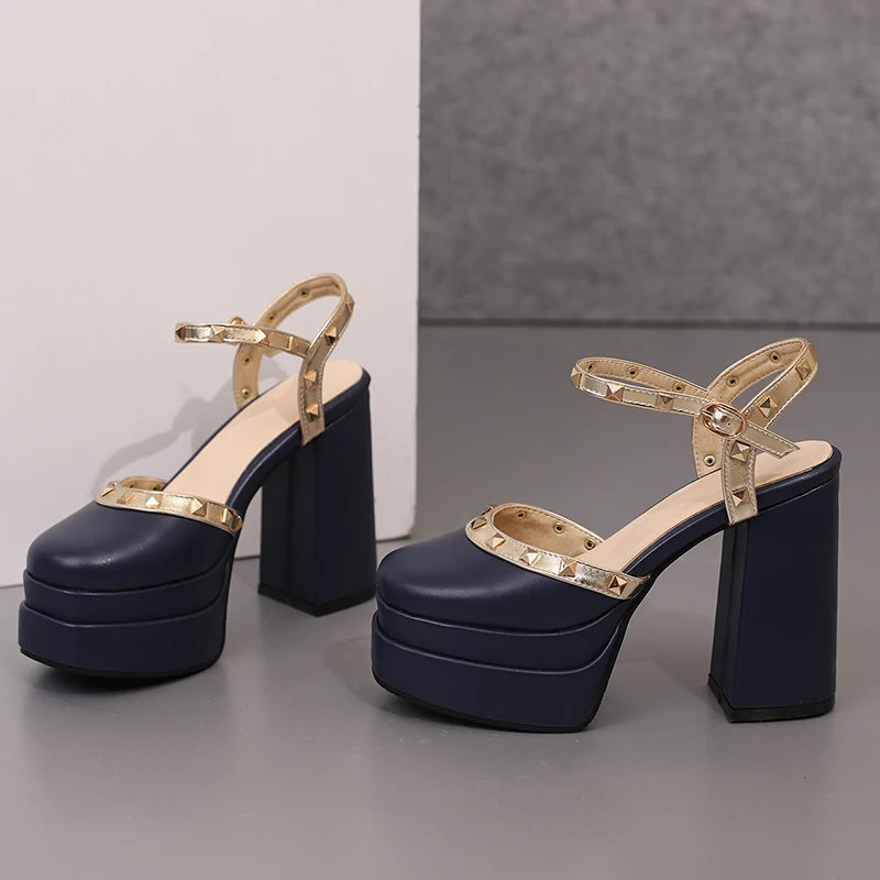 Lacera Stud Platform Heels