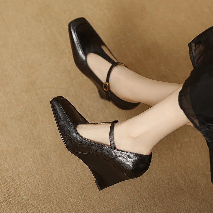 Cortigiana T-Strap Wedge Pumps