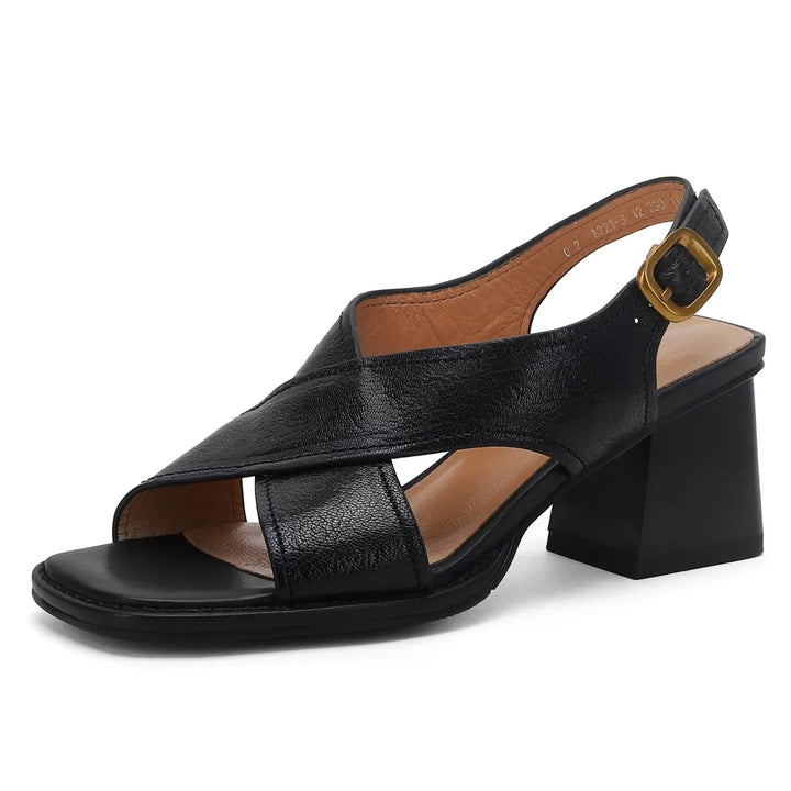 Vittoria Leather Cross Heels
