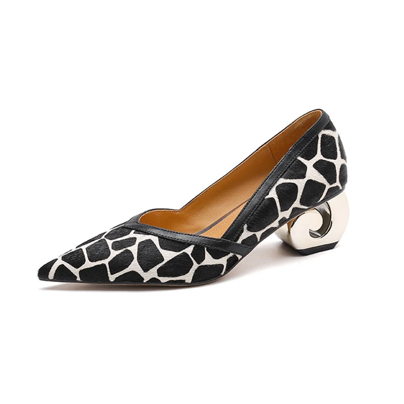 Criniera Sculpted-Heel Horsehair Pumps
