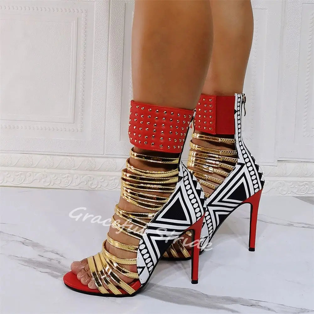 Tribale Strappy Gladiator Stilettos