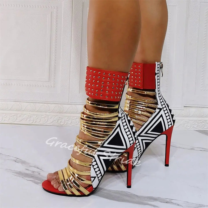 Tribale Strappy Gladiator Stilettos