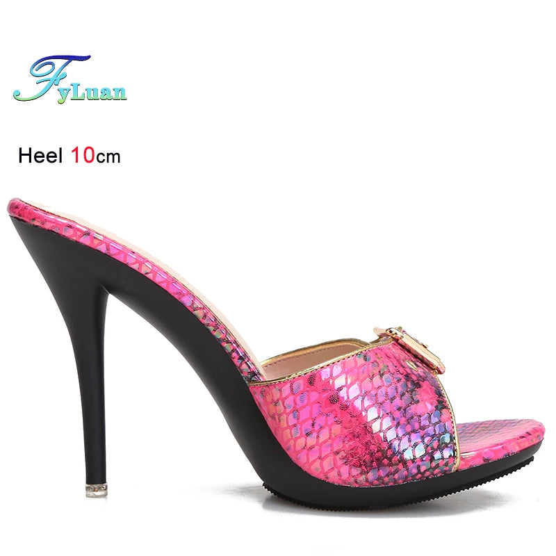 Scintilla Buckle Stiletto Mules
