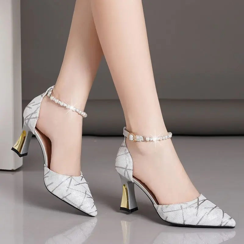 Cordella Pearl Strap Pumps