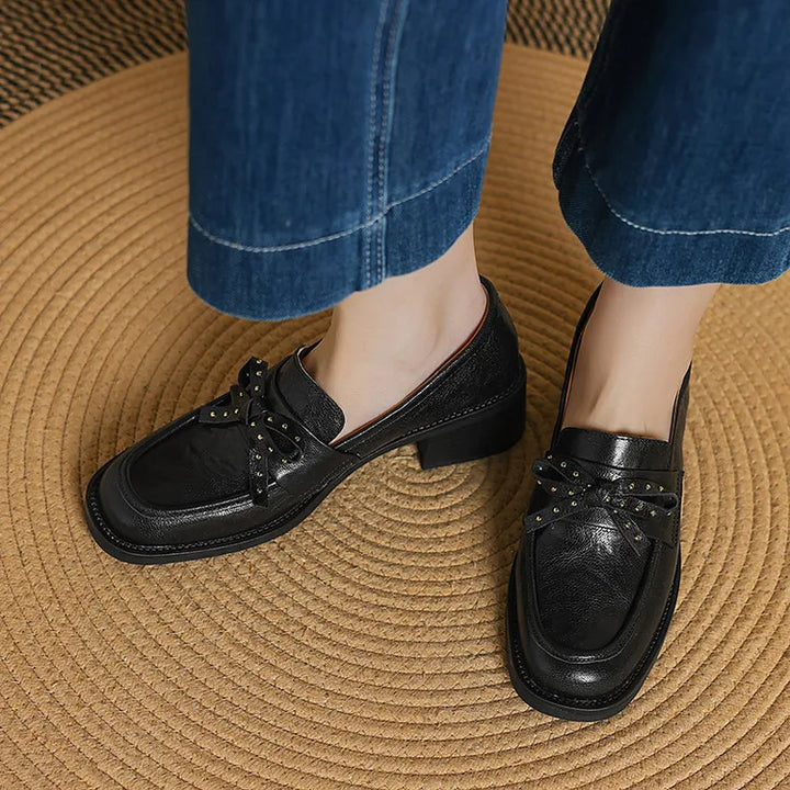 Elowen Rivet Bow Loafers