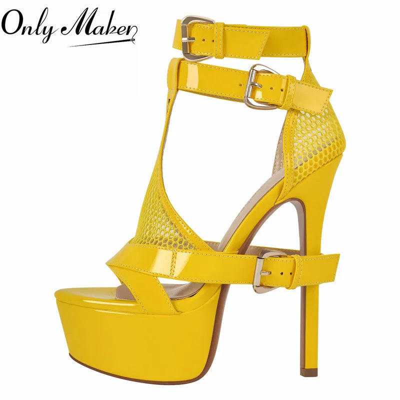 Rete Mesh Platform Stiletto Sandals