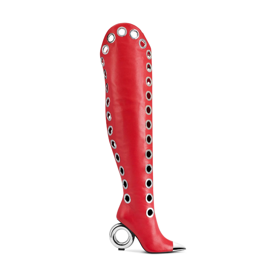 Occhiello Grommet Knee-High Boots