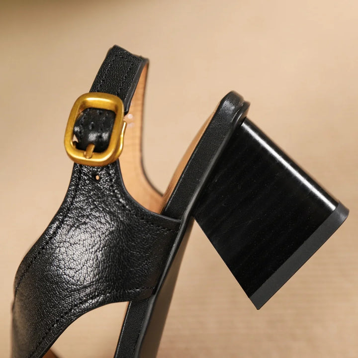 Vittoria Leather Cross Heels