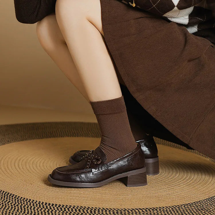 Elowen Rivet Bow Loafers