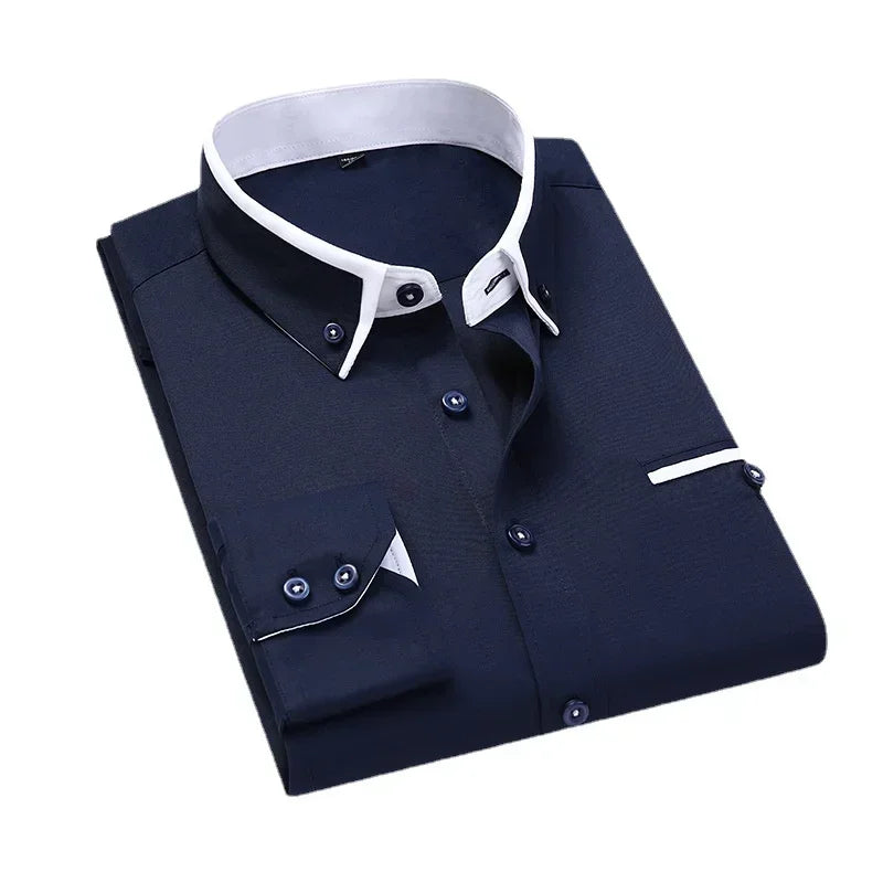 Bordino Contrast-Collar Dress Shirt
