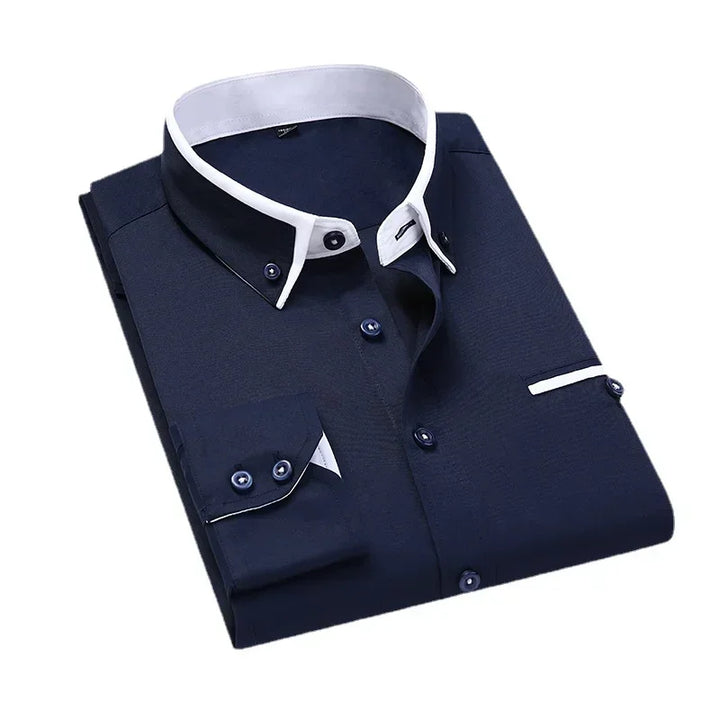 Bordino Contrast-Collar Dress Shirt