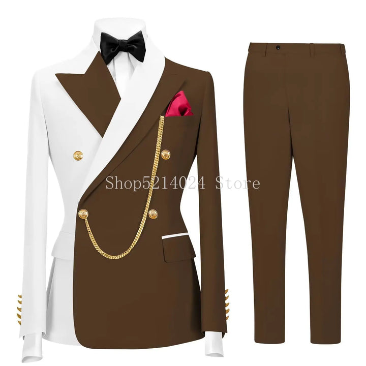 Cavaliere Chain Double-Breasted Tuxedo