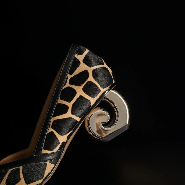 Criniera Sculpted-Heel Horsehair Pumps