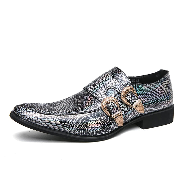 Iridiana Buckle Snake Loafers