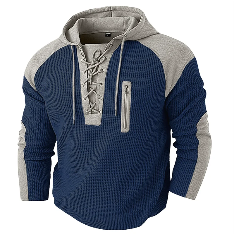 Corda Lace-Up Waffle Hoodie