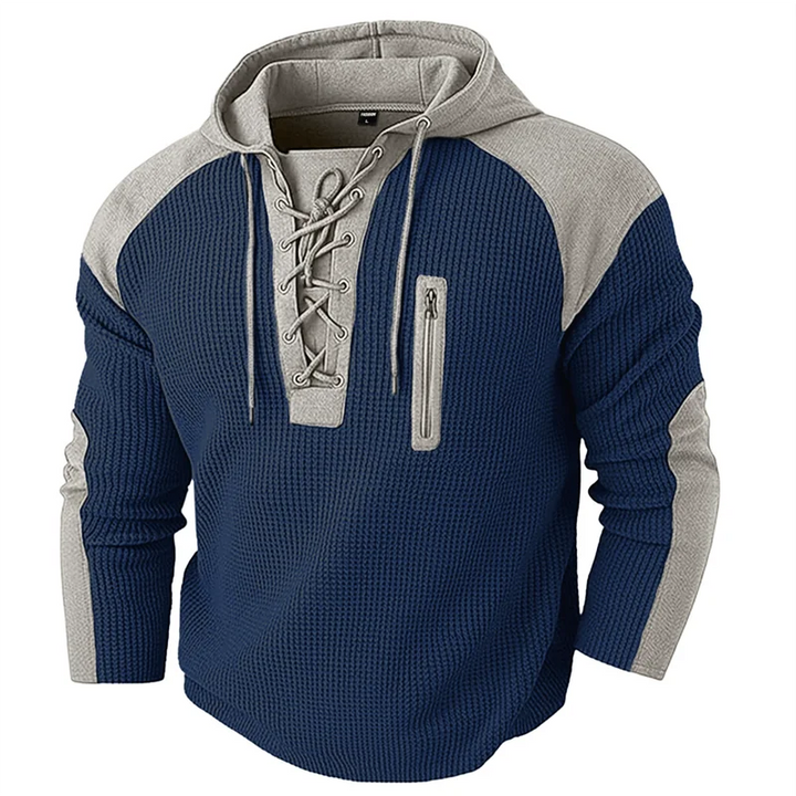 Corda Lace-Up Waffle Hoodie