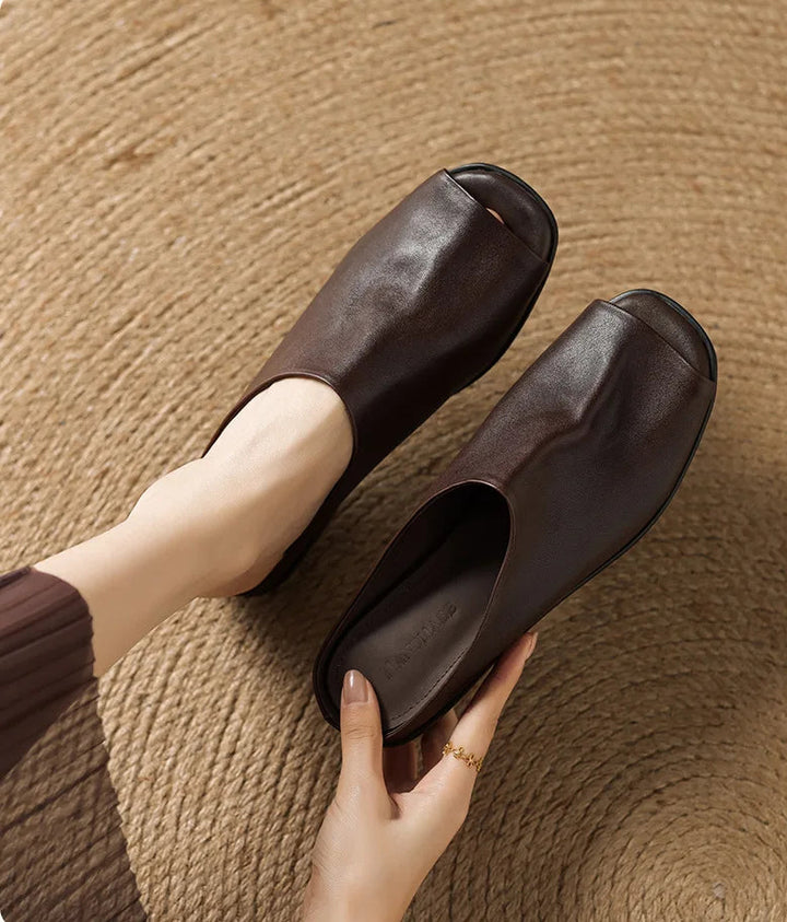 Vale Leather Slides