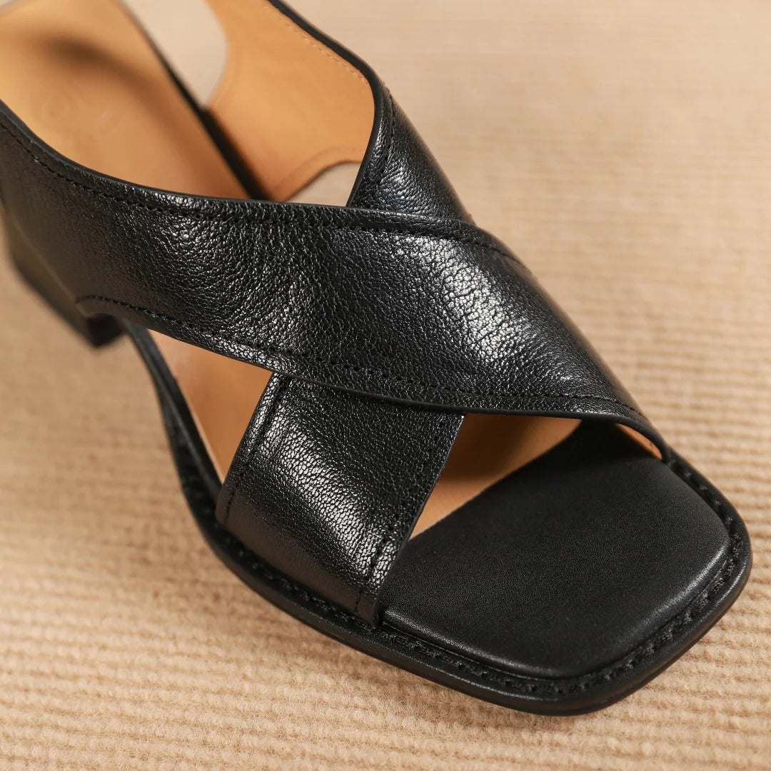 Vittoria Leather Cross Heels