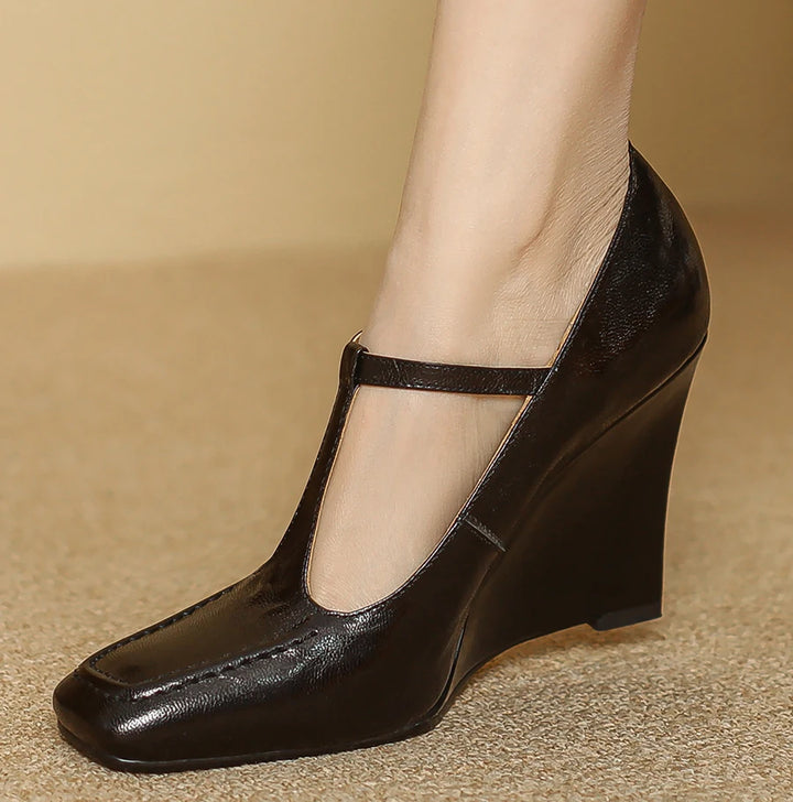 Cortigiana T-Strap Wedge Pumps